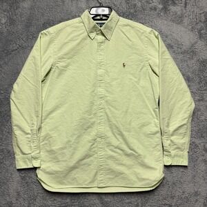Ralph Lauren Shirt Mens L Classic Fit Green Long Sleeve Button Down Flesh Pony